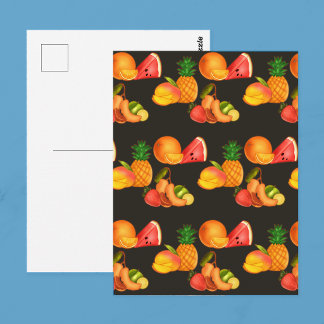 Colorful Summer Fruit Salad Postcard