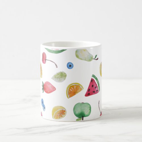 colorful summer fruits coffee mug