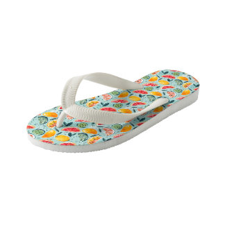 Colorful Summer Fruits Kid's Flip Flops