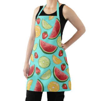 Colorful Summer Fruits Melon Citrus Strawberry Apron