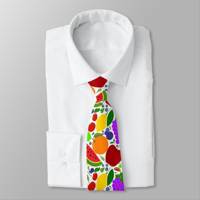 Colorful Summer Fruits  Neck Tie (Tied)