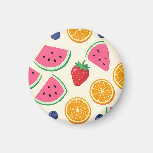 Colorful Summer Fruits Watermelon Orange Magnet