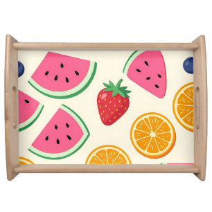 Colorful Summer Fruits Watermelon Orange Serving Tray