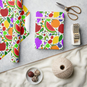 Colorful Summer Fruits Wrapping Paper