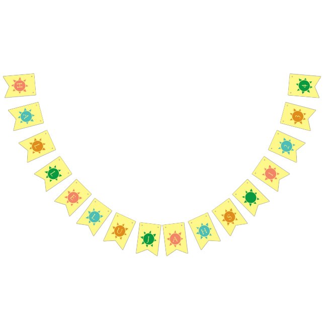Colorful Summer Fun Sun CUSTOMIZABLE Bunting Flags (All)