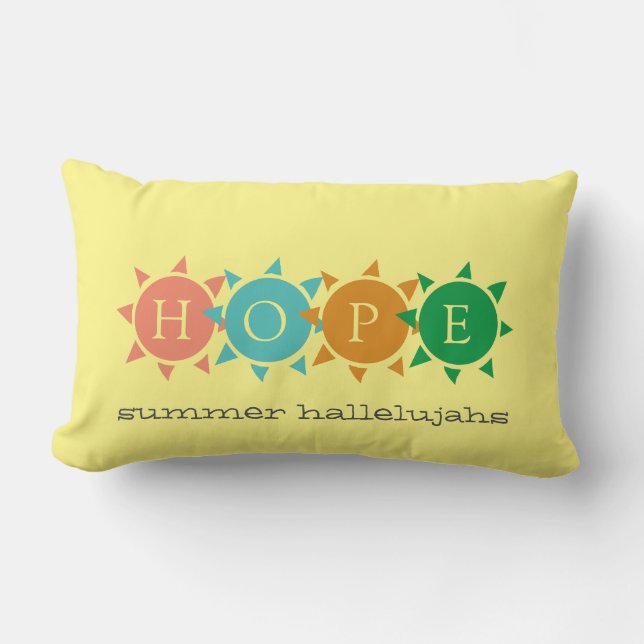 Colorful Summer Fun Sun CUSTOMIZABLE Hope Lumbar Pillow (Front)