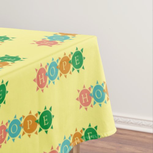 Colorful Summer Fun Sun HOPE Tablecloth
