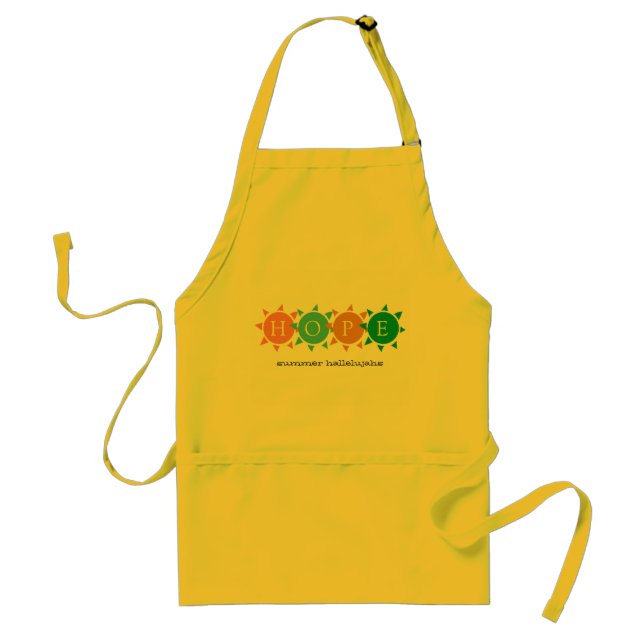 Colorful Summer Fun Sun MONOGRAM Hope Adult Apron (Front)