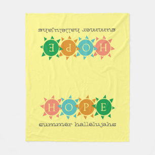 Colorful Summer Fun Sun MONOGRAM Hope Fleece Blanket