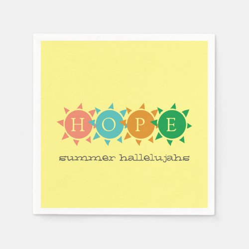 Colorful Summer Fun Sun MONOGRAM Napkins