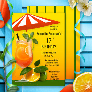 Colorful Summer Garden Birthday Invitation