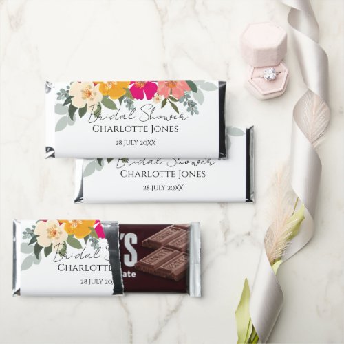  Colorful Summer Garden Bright Floral Bride Shower Hershey Bar Favors