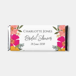 Colorful Summer Garden Bright Floral Bride Shower Hershey Bar Favors