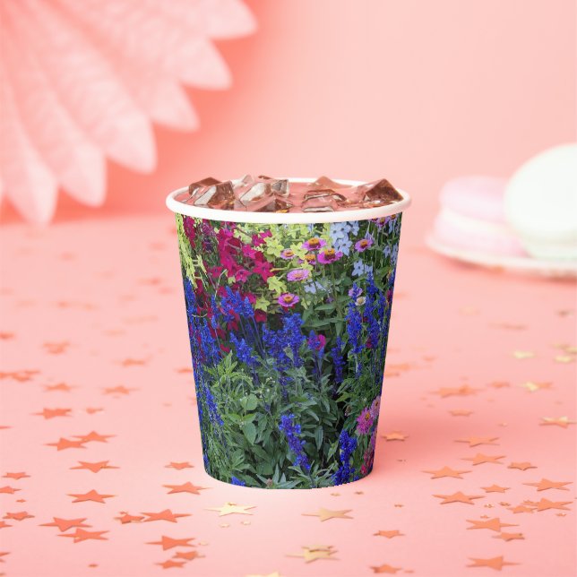 Colorful Summer Garden Floral Paper Cups (Insitu)