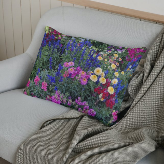 Colorful Summer Garden Floral Pillow Case (In Situ)