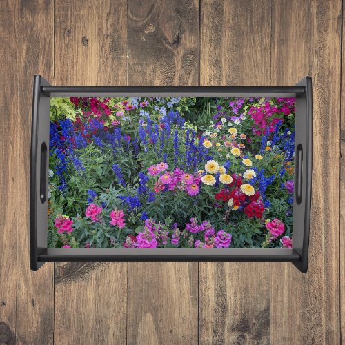 Colorful Summer Garden Floral Serving Tray