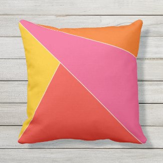 Colorful Summer Geometric Outdoor Pillow