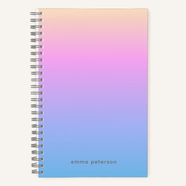 Colorful Summer Gradient & Name Notebook (Front)