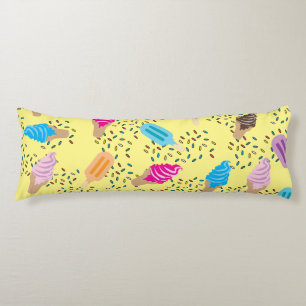 Colorful Summer Ice Cream Ice Pops Pattern Body Pillow