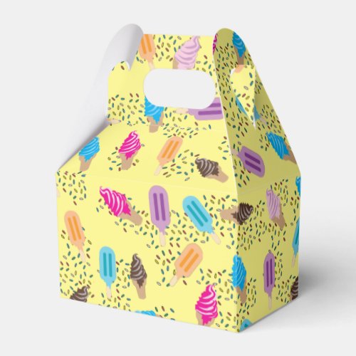 Colorful Summer Ice Cream Ice Pops Pattern Favor Boxes