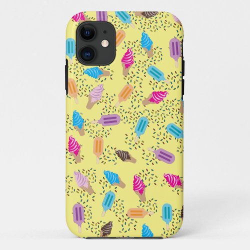 Colorful Summer Ice Cream Pattern iPhone 11 Case