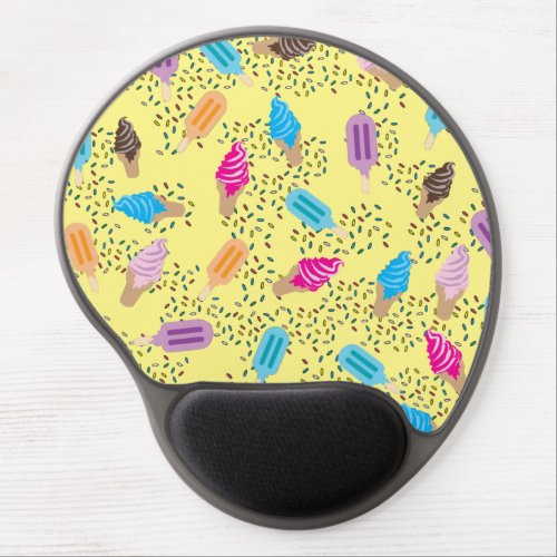 Colorful Summer Ice Cream Pattern Gel Mouse Pad