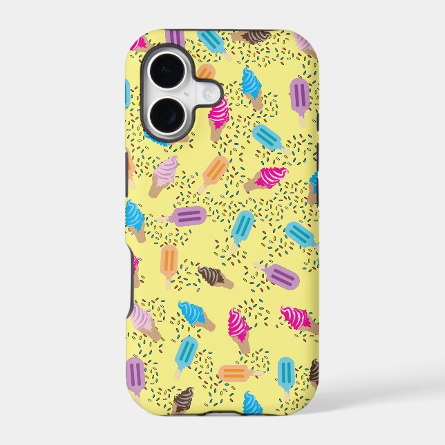 Colorful Summer Ice Cream Pattern Iphone Case (Back)