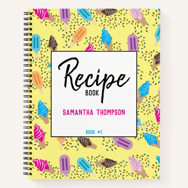 Colorful Summer Ice Cream Pattern Notebook (Front)