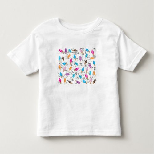 Colorful Summer Ice Cream Pattern Toddler T_shirt