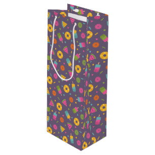 colorful summer ice-cream pattern wine gift bag