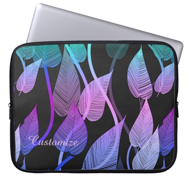 Colorful Summer Leaves Pattern Laptop Sleeve (Front)