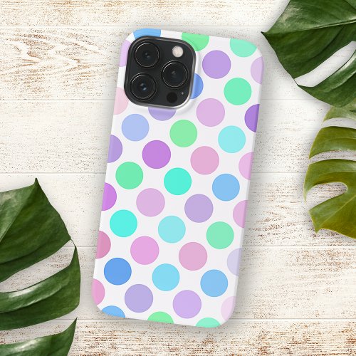 Colorful Summer Light Polka Dots Art Pattern iPhone 15 Pro Max Case
