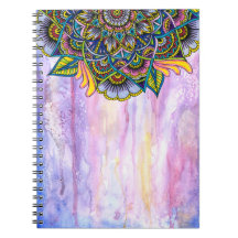 Colorful Summer Mandala w/ Watercolor Backdrop