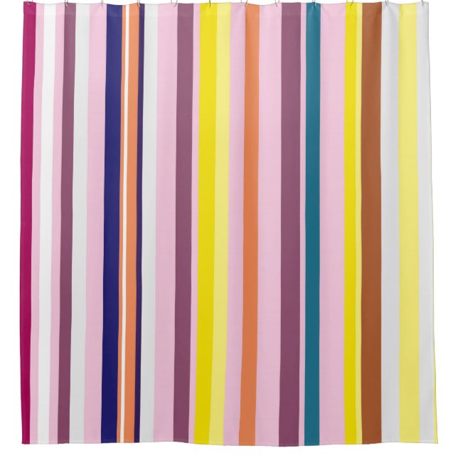 Colorful Summer Mood Stripes   Shower Curtain (Front)