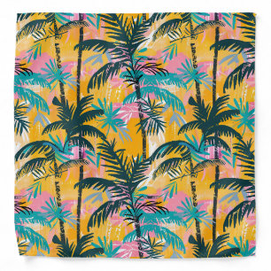 Colorful Summer Palm Tree Pattern Bandana