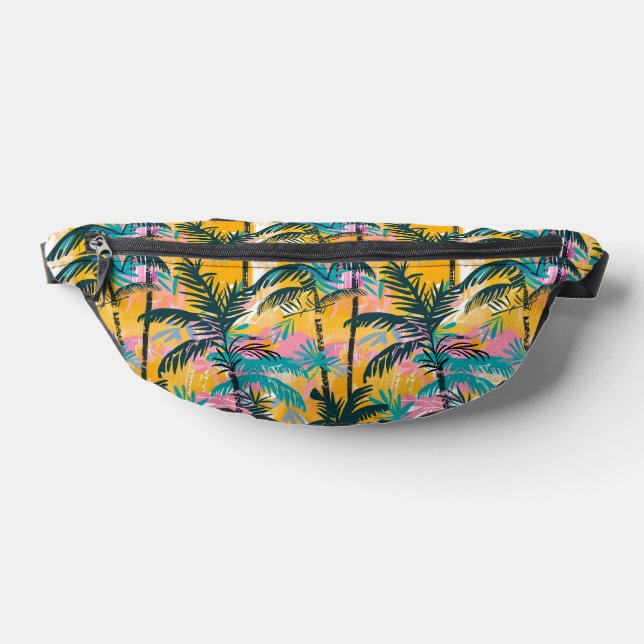 Colorful Summer Palm Tree Pattern Fanny Pack (Lay Down)