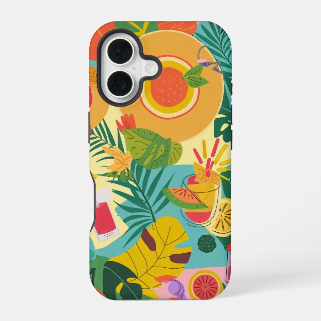 Colorful Summer Pattern iPhone Case (Back)
