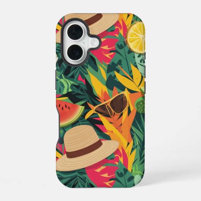 Colorful Summer Pattern iPhone Case (Back)