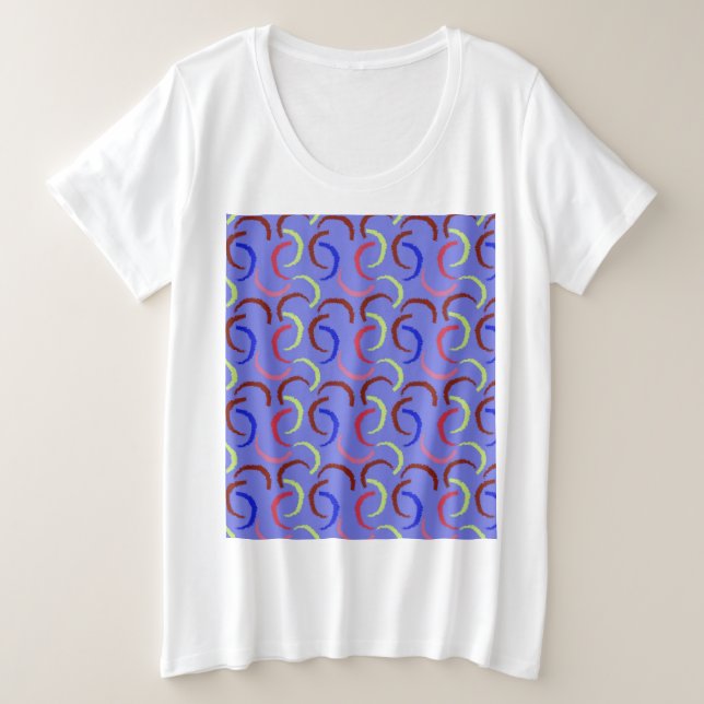 Colorful Summer Pattern Plus Size T-Shirt (Design Front)