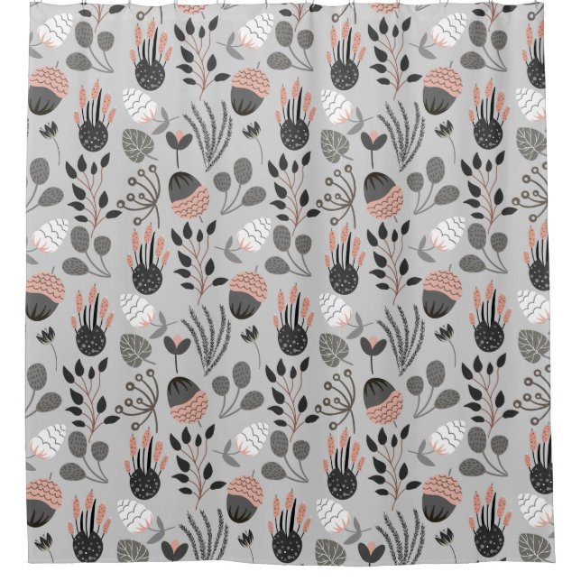 Colorful Summer Pattern Shower Curtain (Front)