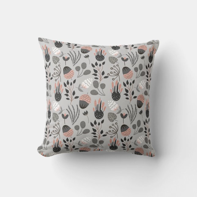 Colorful Summer Pattern Throw Pillow (Front)