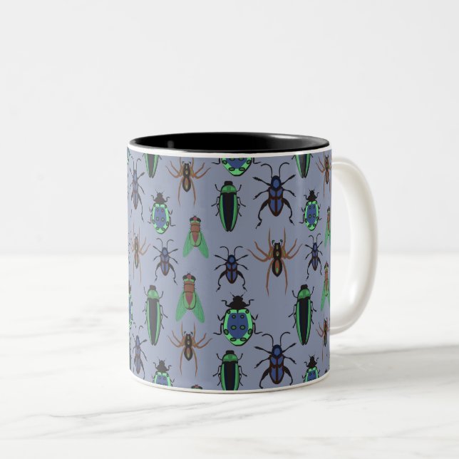 Colorful Summer Pattern Two-Tone Coffee Mug (Front Right)