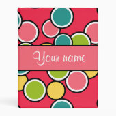 Colorful Summer Polka Dots Personalized Mini Binder (Front)
