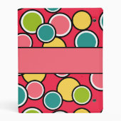 Colorful Summer Polka Dots Personalized Mini Binder (Back)