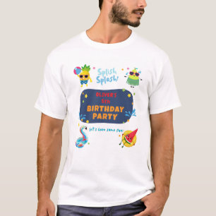 Colorful Summer Pool Birthday Party Parents T-Shirt