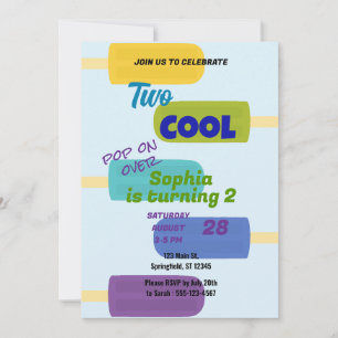 Colorful Summer Popsicle Birthday Invitation
