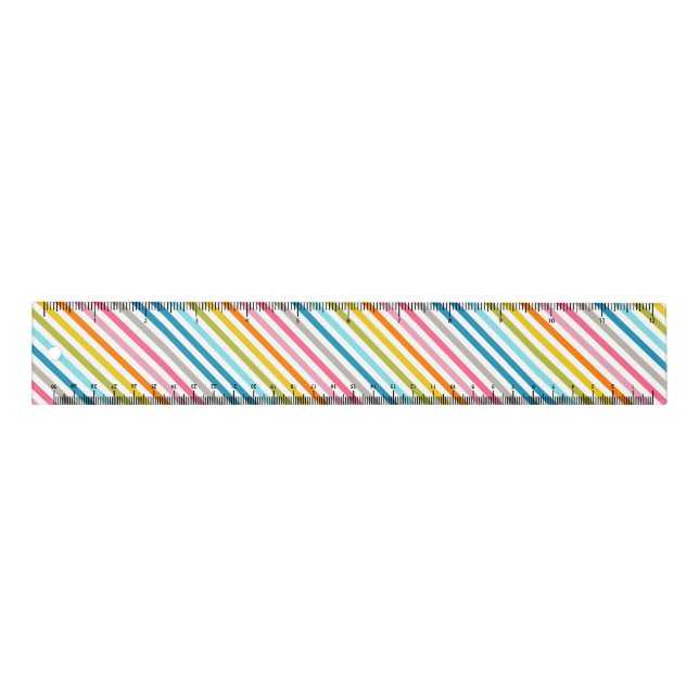 Colorful Summer Rainbow Stripes Ruler (Front)