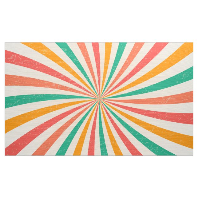 Colorful summer retro sunburst fabric (Yard)