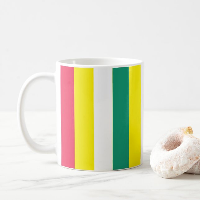 Colorful Summer Stripes      Coffee Mug (With Donut)