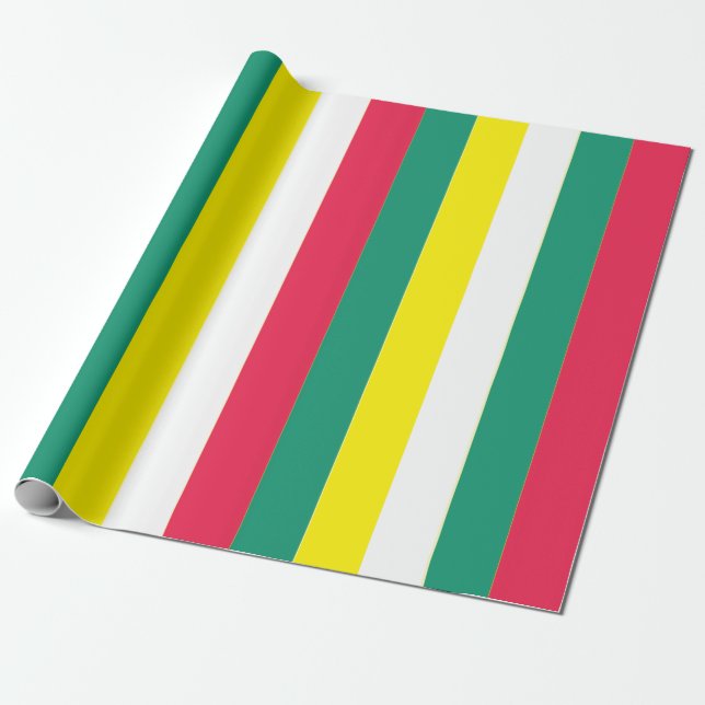 Colorful Summer Stripes  Wrapping Paper (Unrolled)